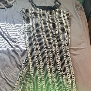 Black and White Patterned Maxi Dress